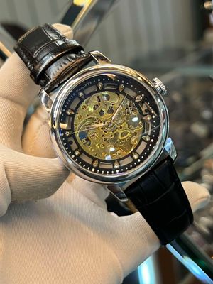 Patek Auto New Stone Black Belt Silver Case Black Dial_img_0