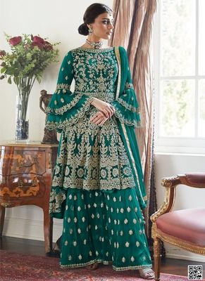 রেডিমেড জর্জেট এমব্রয়ডারি পার্টি ড্রেস_img_0