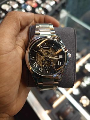 Fossil Auto Silver Chain Black Dial 60Sec_img_0
