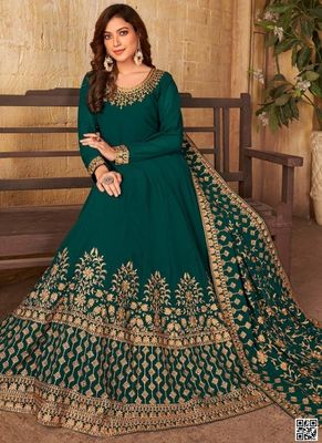 রেডিমেড জর্জেট এমব্রয়ডারি পার্টি ড্রেস_img_1