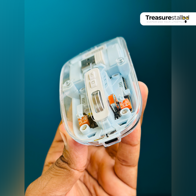 GearUP WM30 Transparent Crystal Wireless Mouse – 2.4G & Bluetooth Connectivity in Blue & White_img_1