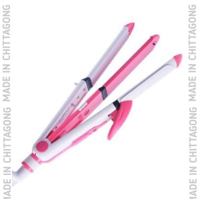 Kemei KM-1291 Professional 3in1 straightener Curler Crimper Iron_img_3