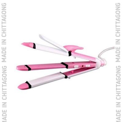 Kemei KM-1291 Professional 3in1 straightener Curler Crimper Iron_img_5