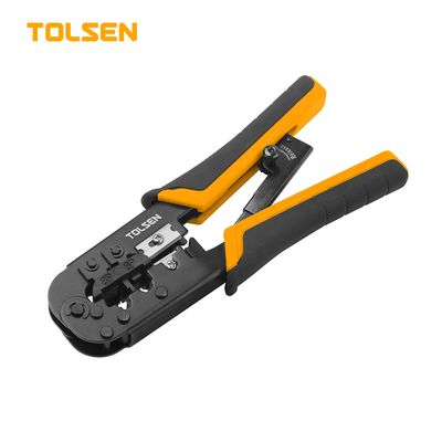 Tolsen Ratchet Modular Crimping Pliers with round cable stripper (7.3/185mm 8P/6P) Model: 38054_img_0