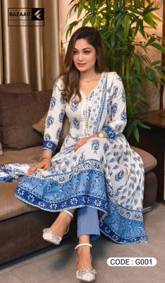 সুতি কাপড়ের গ্রাউন্ড/গোল থ্রি পিস_img_3