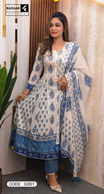 সুতি কাপড়ের গ্রাউন্ড/গোল থ্রি পিস_img_5