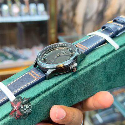 TUBULAR | AUTHENTIC LEATHER BELT |  BLUE BELT RED STITCH | BLACK DIAL_img_5