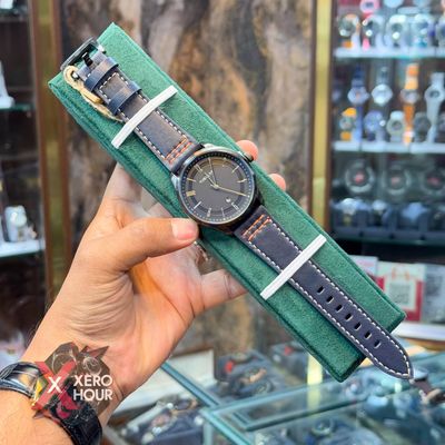 TUBULAR | AUTHENTIC LEATHER BELT |  BLUE BELT RED STITCH | BLACK DIAL_img_6