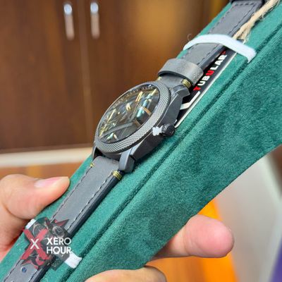 TUBULAR | FOSSIL SHAPE | AUTHENTIC LEATHER BELT |  BLACK BELT | BLACK DIAL_img_5