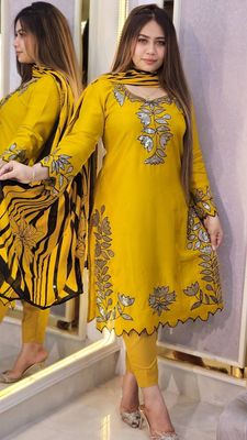 Premium Sequence Embroidery Three piece🍀_img_4