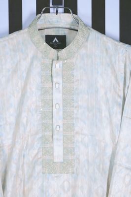 Elegant Light Gold Panjabi – Timeless Ethnic Wear_img_0