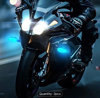 2pcs Universal LED Lamp Color Projection Lamp SequentialLights for Motorcycle_img_2