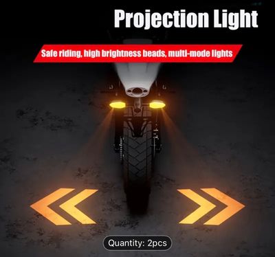 2pcs Universal LED Lamp Color Projection Lamp SequentialLights for Motorcycle_img_5
