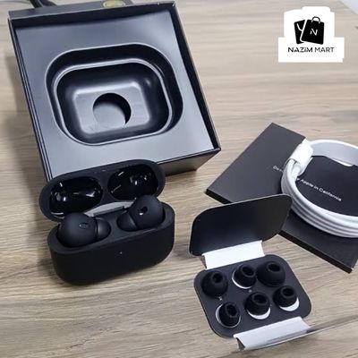 Apple Airpods Pro (2nd Generation) ANC Clone Original Dubai Variant - Black mat Finishing_img_1