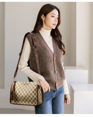 Women Luxurys Designers Bags Messenger Ivhandbag (Khaki)_img_1