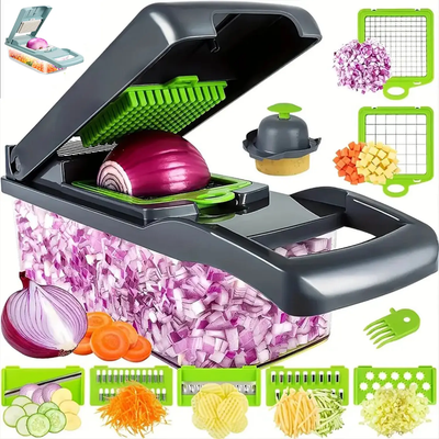 Kitchen Accessories 14 in 1 Food Cutter Veggie Onion Chopper Mandoline Slicer Multifunctional Vegetable Cutter_img_5