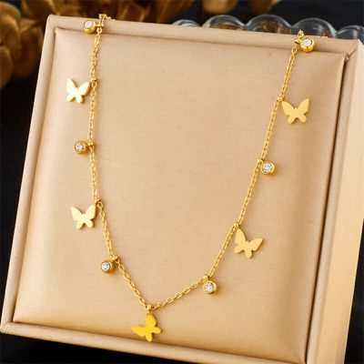 18k gold plated Butterfly necklace_img_0