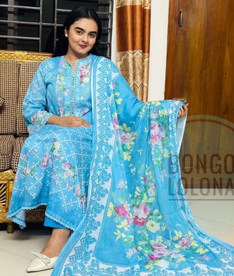 নীলাবরণ (Neelaboron) Luxury Swiss Lawn Three-Piece_img_2