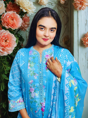নীলাবরণ (Neelaboron) Luxury Swiss Lawn Three-Piece