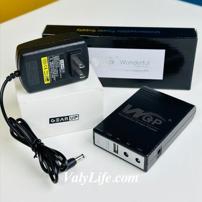 New Version WGP mini UPS 10400mAh – 5/9/12V – Black + GearUP 12V/3A Adapter_img_5