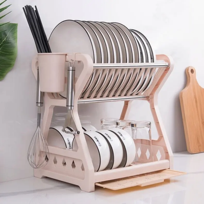Kitchen Dish Storage Rack Table Top Drain Bowl Rack Put Tableware Kitchen Storage Rack_img_1