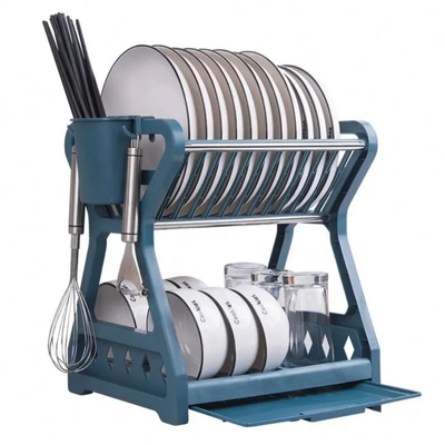Kitchen Dish Storage Rack Table Top Drain Bowl Rack Put Tableware Kitchen Storage Rack_img_2
