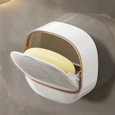 Wall-mounted Soap Box Plastic bar Soap Holder Drain Bathroom Soap Holder_img_4