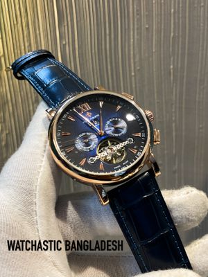 Patek Auto Rose Gold Case Blue Dial Black Belt_img_0