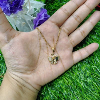 Fantasy Colorful Acrylic Butterfly Pendant Necklace For Womens_img_1