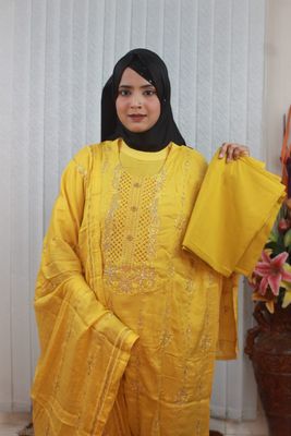 Royal Pakistani Designer Cotton Three-Piece (Luxury Edition)