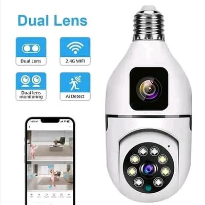 V380 PTZ WIFI IP Camera Dual Lens Bulb IP Night Vision Cc Camera_img_1