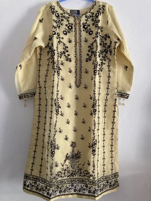 Embroidered Women's One-Piece - Soft Peach- Organza_img_0