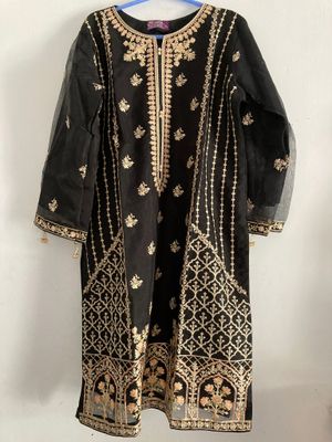 Embroidered Women's One-Piece - Black - Organza_img_1