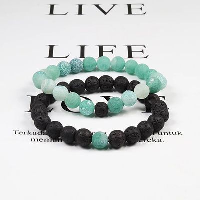Couple Friendship Double Layer Lava Stone Bracelet_img_2