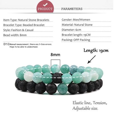 Couple Friendship Double Layer Lava Stone Bracelet_img_5