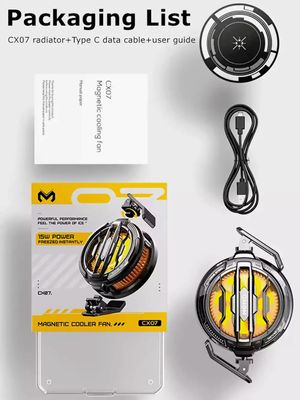 Memo CX07 15W Magnetic Phone Cooler with RGB Light Mobile Gaming Cooling Fan_img_6