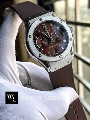 HUBLOT CLASSIC FUSION SILVER CASE BROWN BELT BROWN DIAL_img_0