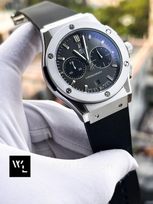 HUBLOT CLASSIC FUSION SILVER CASE BLACK BELT GREY DIAL_img_0