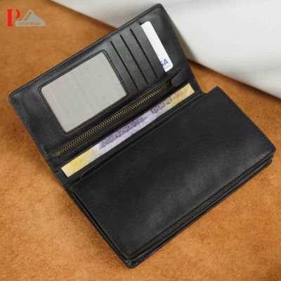 Black Double Chamber Long Wallet_img_1