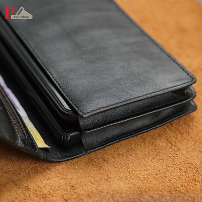 Black Double Chamber Long Wallet_img_2