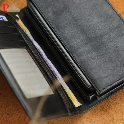 Black Double Chamber Long Wallet_img_4