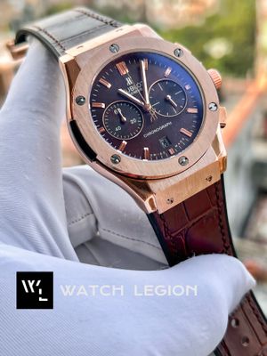 HUBLOT CLASSIC FUSION ROSE GOLD CASE BROWN DIAL BROWN BELT LEATHER TEXTURE