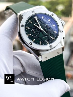 HUBLOT BELT SPIDER GREEN DIAL SILVER CASE GREEN BELT_img_0