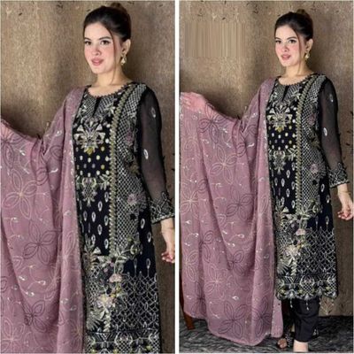 Party dress (Semi –Stitched Embroidery & Sequence Work)_img_0