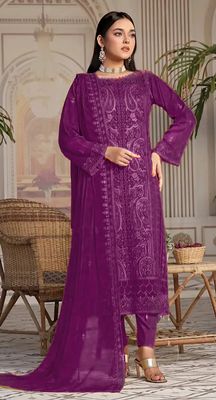 Semi –Embroidery & Sequence Work Party dress_img_0