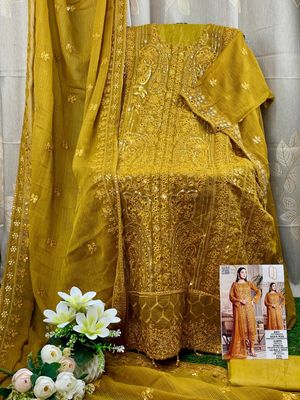 Semi –Embroidery & Sequence Work Party dress_img_8