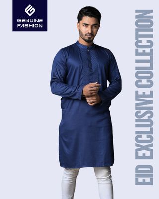 MEN'S PREMIUM PANJABI 35210 - NAVY BLUE