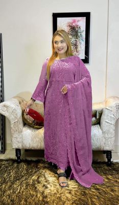 Semi –Embroidery & Sequence Work Party dress_img_4