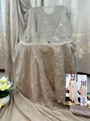 Semi –Embroidery & Sequence Work Party dress_img_6