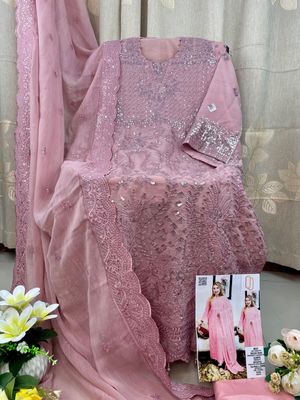 Semi –Embroidery & Sequence Work Party dress_img_7